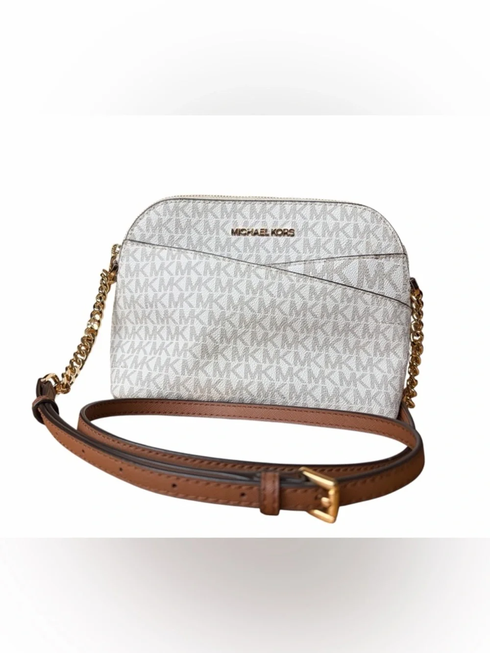 Michael Kors Jet Set Travel Md Dome Crossbody Vanilla 35F1GTVC6B